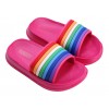 papuci copii ciclam dungi colorate