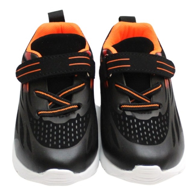 Adidasi copii negru+portocaliu