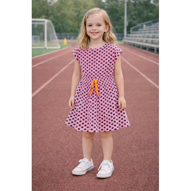 Rochita fetite orange cu buline elastica