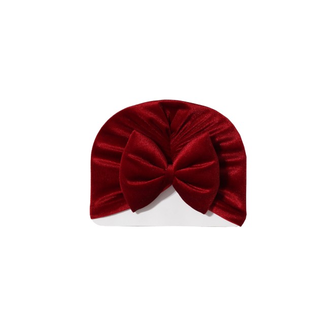 Turban catifea bebeluse 0-6 luni visiniu
