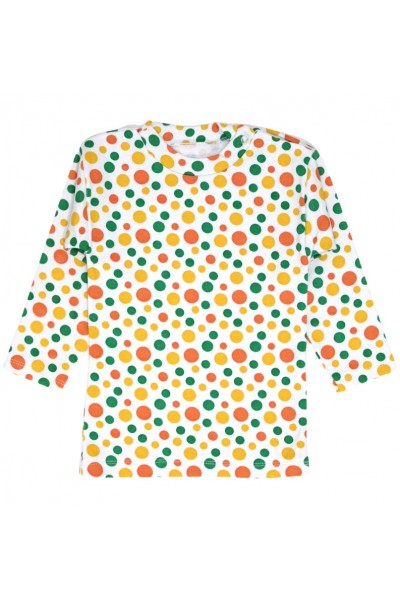 Bluza copii bumbac buline multicolore galben-portocaliu