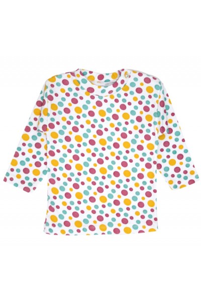 Bluza copii bumbac buline multicolore galben-mov