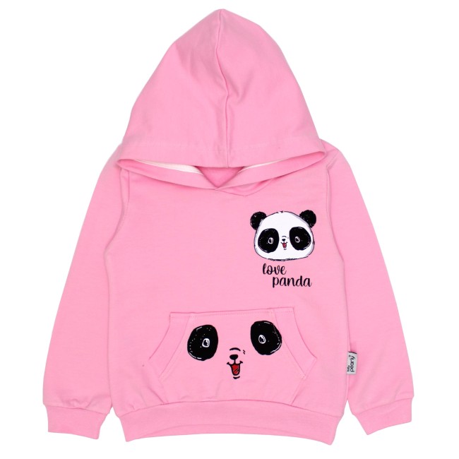 Hanorac copii bumbac roz panda love