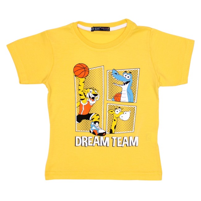 Tricou copii dream team galben