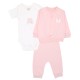 Compleu bebe bumbac premium 3 piese pink butterfly