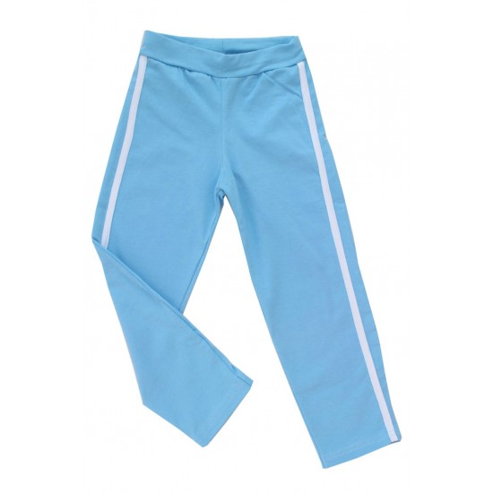 pantaloni fete bleu dunga alba