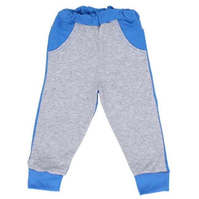 pantaloni trening copii gri albastru