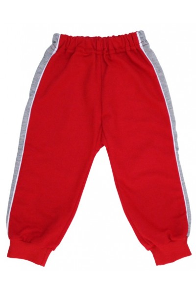 pantaloni trening copii rosi insert gri