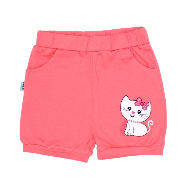 Pantaloni scurți fete roz somon pisicuta
