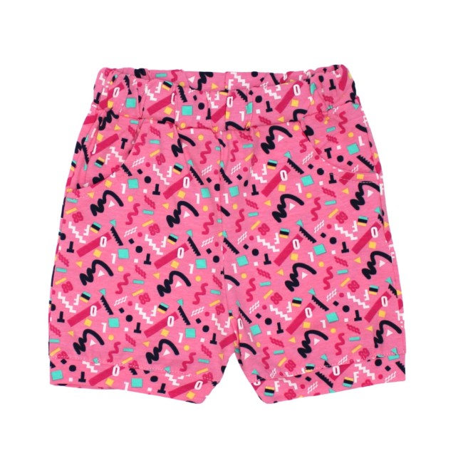 Pantaloni scurti fete roz elemente multicolore