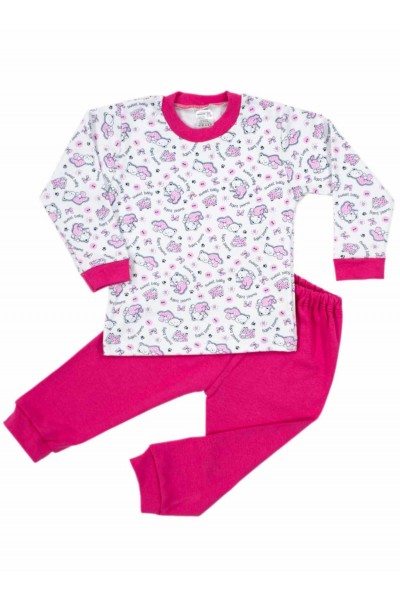 Pijamale copii bumbac iris ursuleti roz cyclame