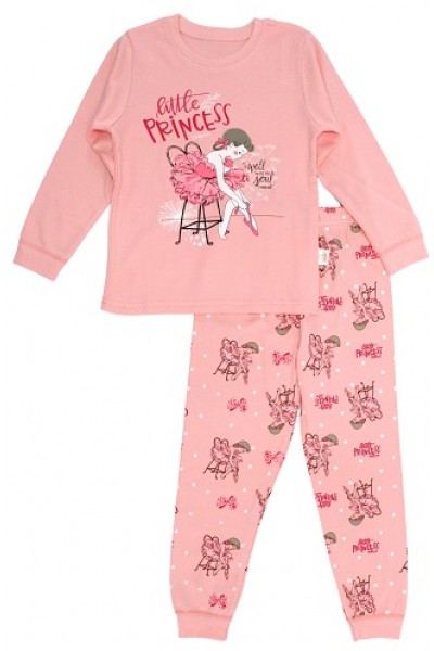 pijamale copii bumbac premium piersica little princess