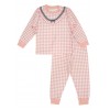 Pijamale copii bumbac premium carouri roz piersica