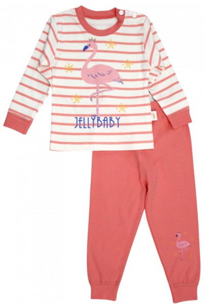 Pijamale copii bumbac premium flamingo roz