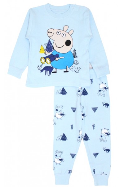 Pijamale copii bumbac premium bleu pig