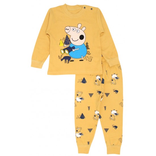 Pijamale copii bumbac premium galben pig