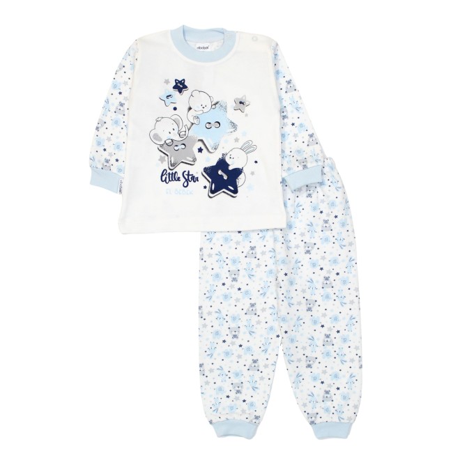 Pijamale copii bumbac bleu el bebek little star animalute