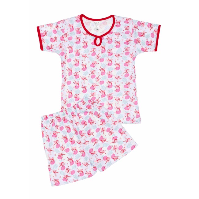 Pijamale copii vara azuga flori roz