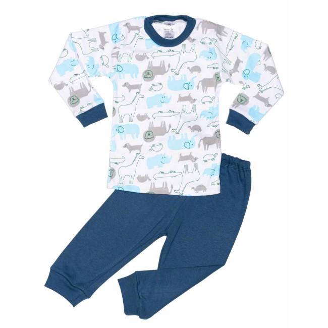 pijamale copii bumbac iris elefanti bleu
