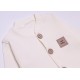 Salopeta bebe bumbac reiat ivory
